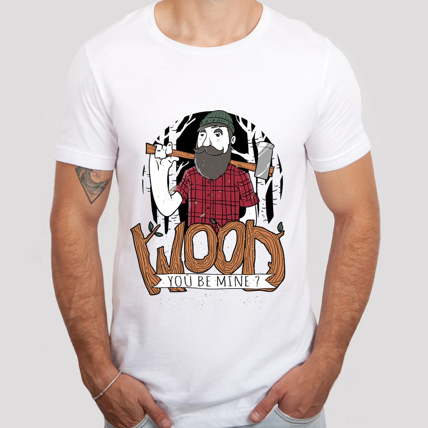 T-shirts drôles Wood You Be Mine, T-shirt drôle, T-shirt humoristique, T-shirt cadeau, T-shirt drôle, cadeau pour elle, cadeau pour lui, chemises de camping