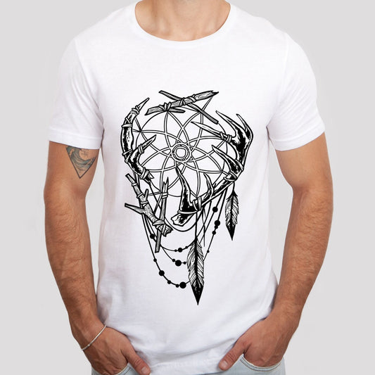 T-shirt tribal, T-shirt capteur de rêves, T-shirt indien, T-shirt tête de mort, T-shirt cadeau mystique, T-shirt gothique, T-shirt fantaisie et mythe