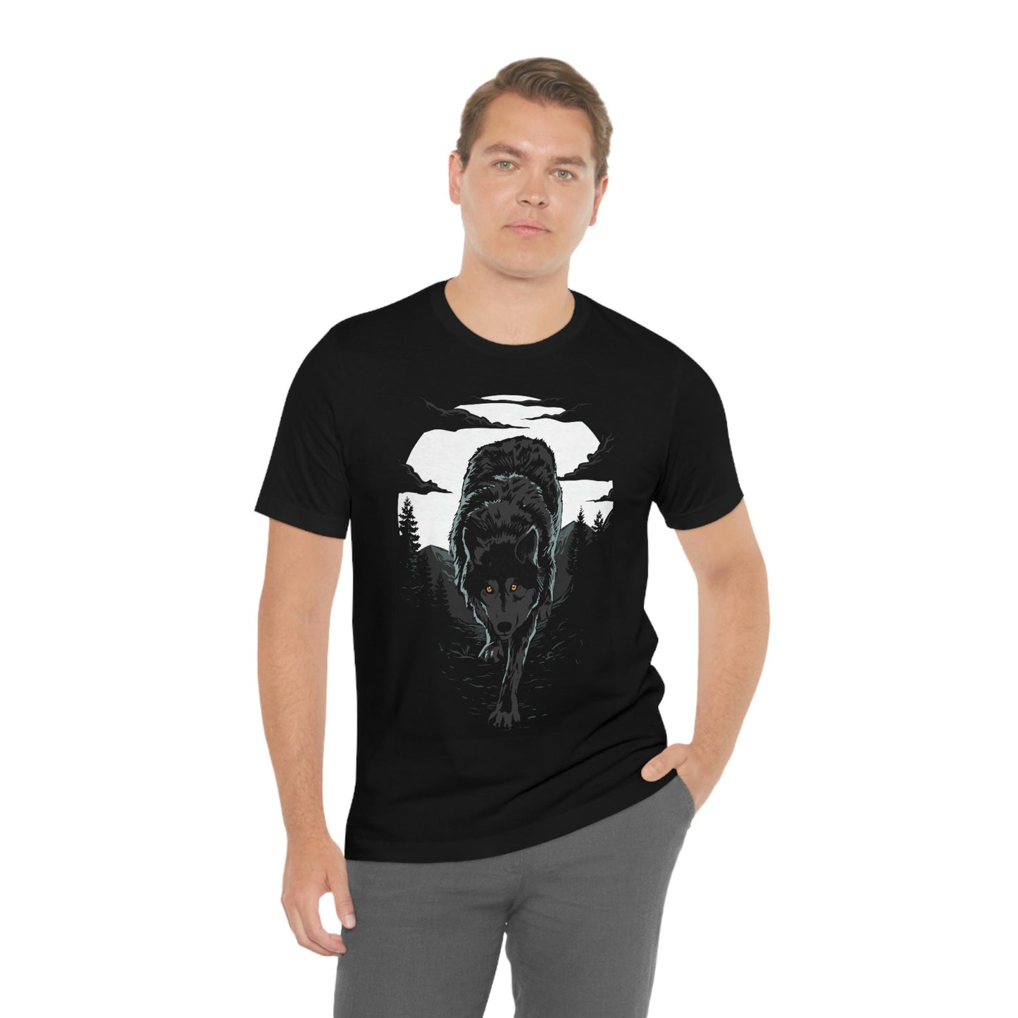 Wolf T-shirt, Tribal T-shirt, Mystical Gift T-shirt, Gothic T-Shirt, Fantasy and Myth T-shirt, Werewolf and Moon, Animal T-Shirt