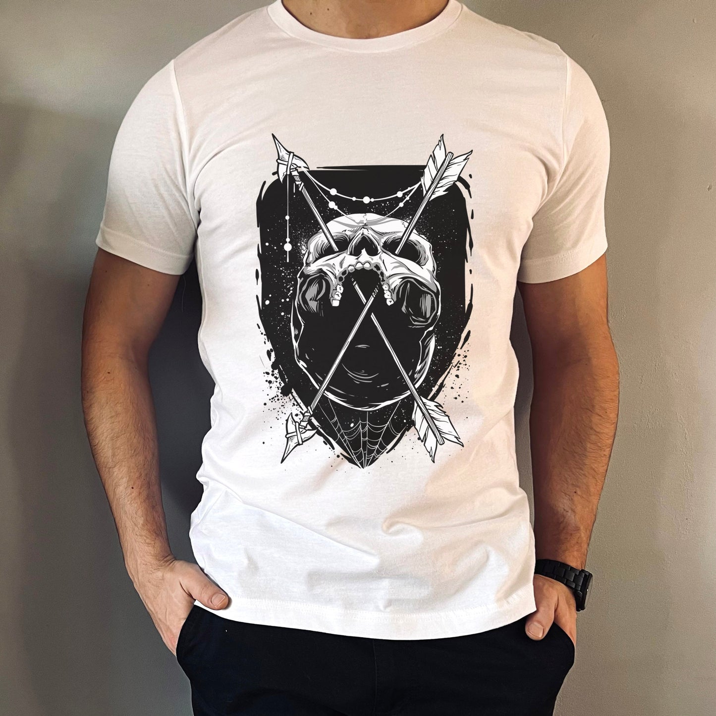 Skull and Arrow T-shirt, Horror T-Shirt, Fantasy T-Shirt, Mystical Gift T-shirt, Gothic T-Shirt, Witchy Clothing, Fantasy and Myth T-shirt