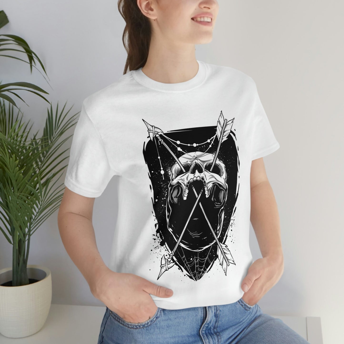 Skull and Arrow T-shirt, Horror T-Shirt, Fantasy T-Shirt, Mystical Gift T-shirt, Gothic T-Shirt, Witchy Clothing, Fantasy and Myth T-shirt