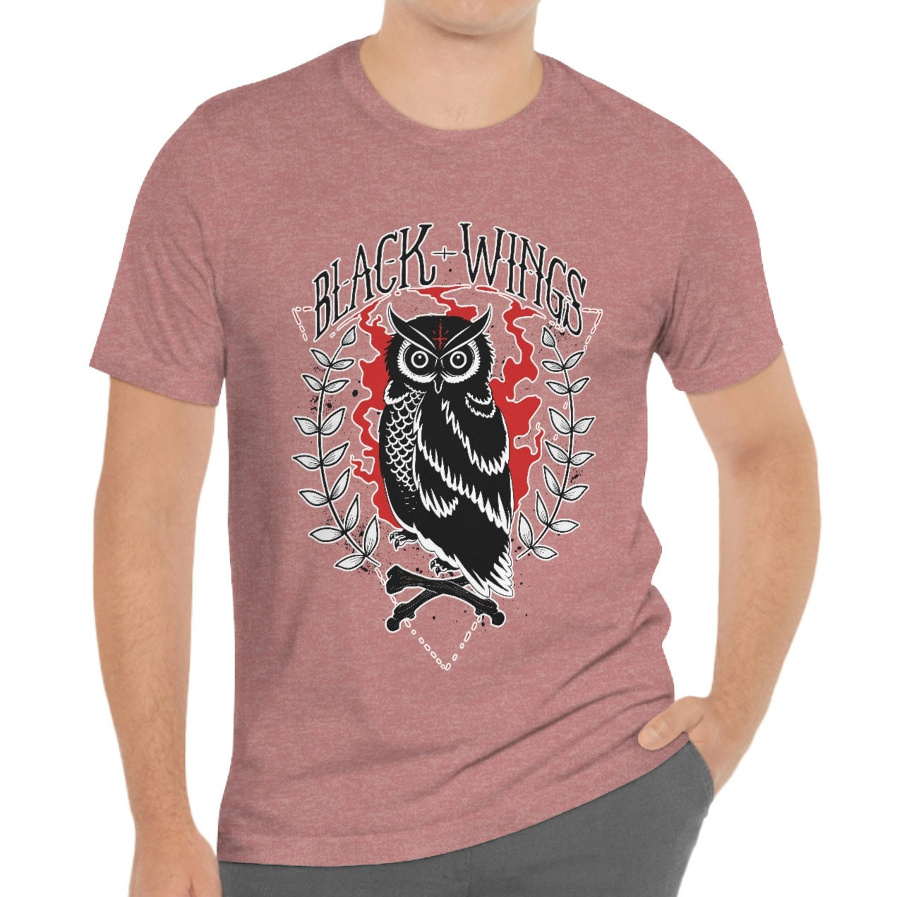 T-shirt hibou, T-shirt ailes noires, T-shirt camping, T-shirt aventure, T-shirt nature plein air, T-shirt nature, T-shirt voyage, cadeau pour voyageur