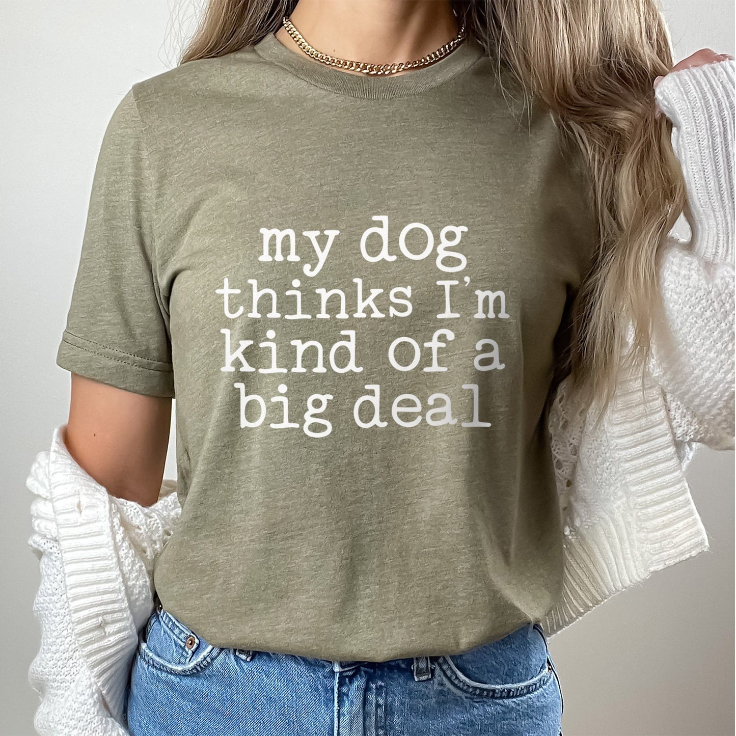 Funny Dog Quote Shirt, Dog Saying Shirt, Dog Mom T-shirt, Dog Owner T Shirt, Pet Lover Shirt, My Dog Thinks I'm Kind of a Big Deal Shirt