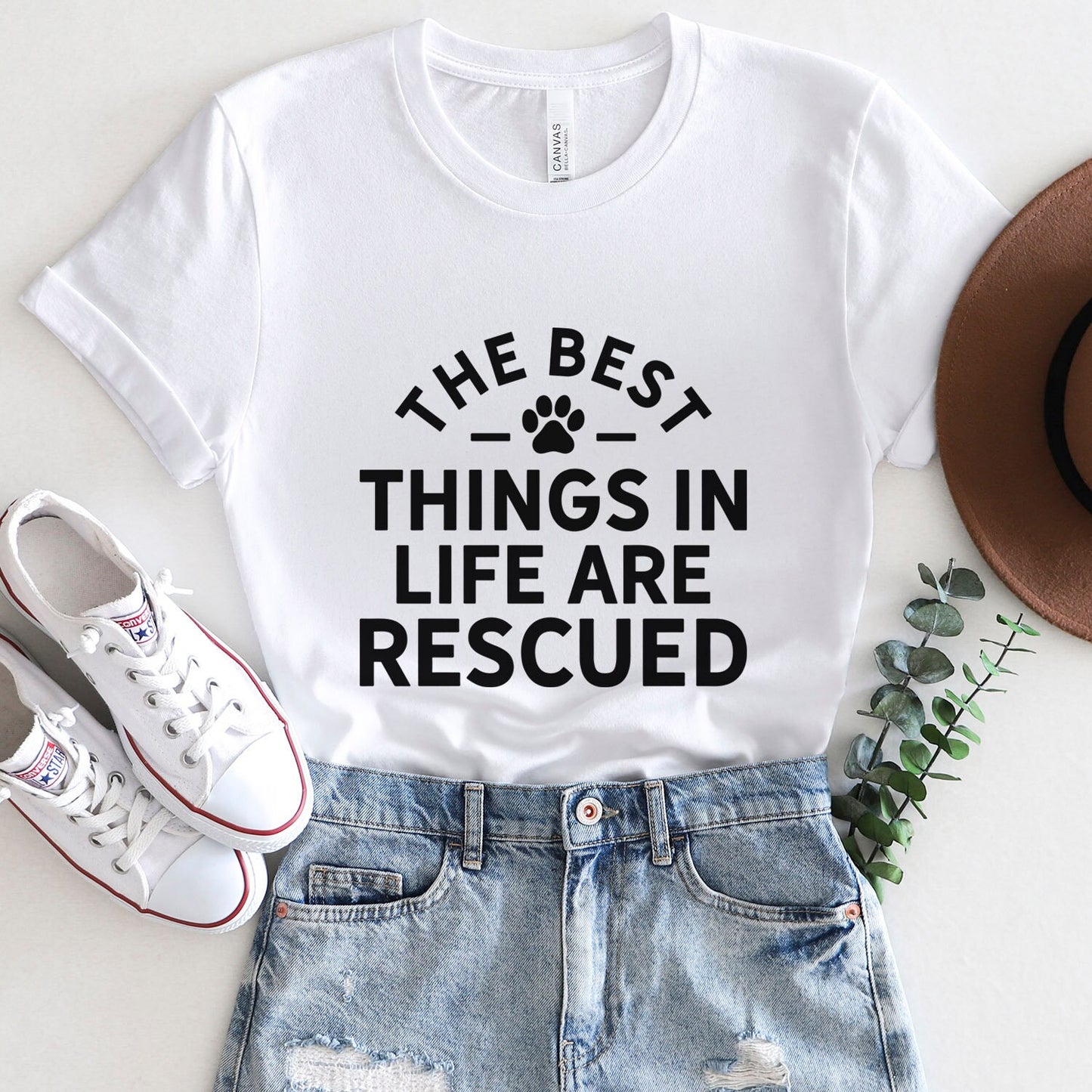 Pet Lovers T-Shirt, Dog Saying Shirt, Funny Dog Quote Shirt, Dog Owner T Shirt, The Best Things in Life are Rescued T-shirt