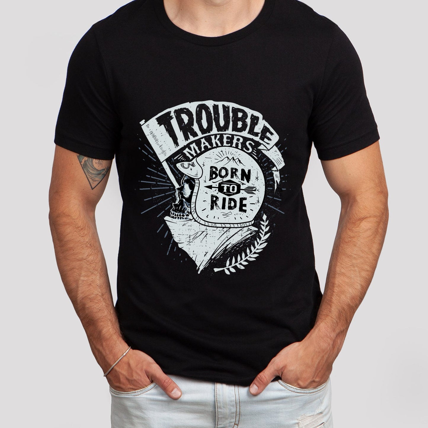 T-shirt de motard Born to Ride, t-shirt de motard, t-shirt pour les amoureux de la moto, t-shirt de motard, t-shirt d'amoureux de la moto, cadeaux de moto