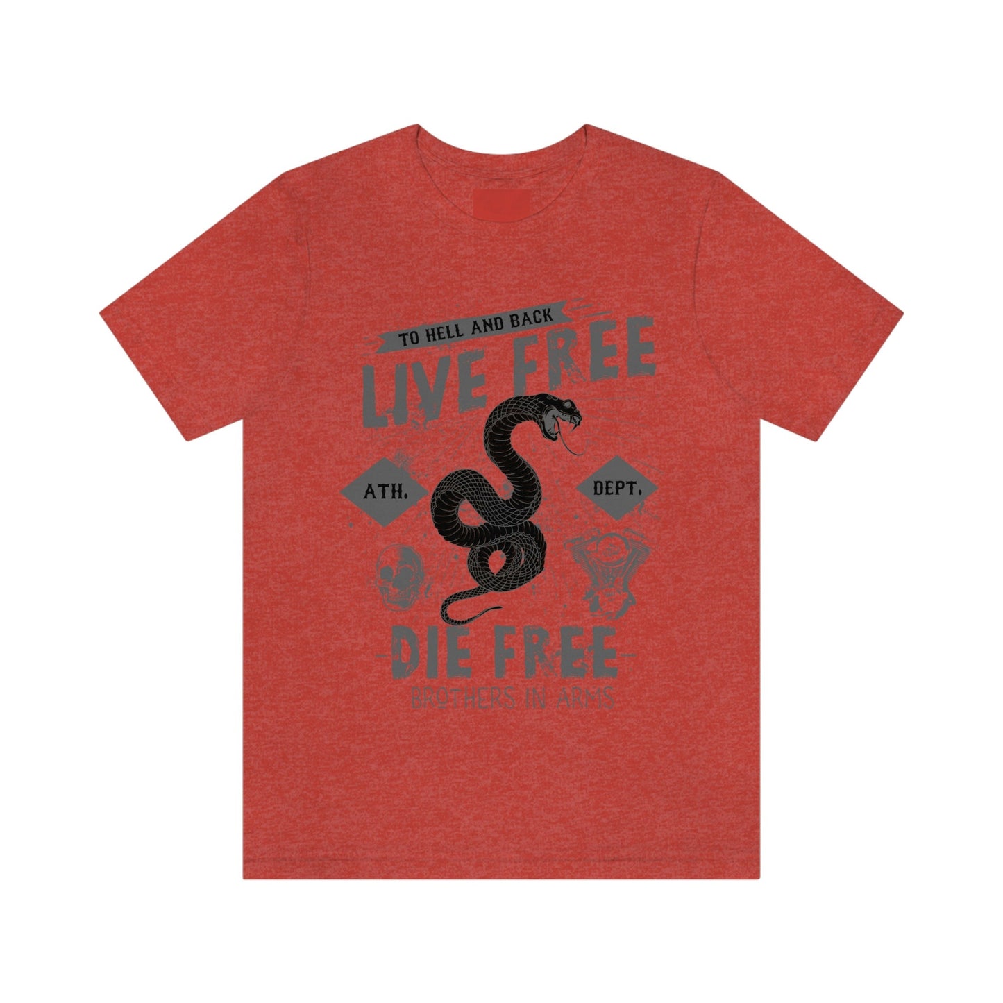 T-shirt Live Free, T-shirt avec serpent, T-shirt Rider, T-shirt Snake, T-shirt Metal Lovers, T-shirt Rock, T-shirt Biker, T-shirt Motorcycle Lover