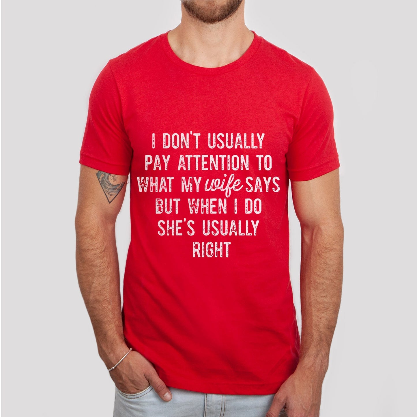 Funny Husband T-shirt, Gift Shirt for Husband, Anniversary Gift T-shirt, I don't Usually Pay Attention T-shirt, Husband Shirt from Wife