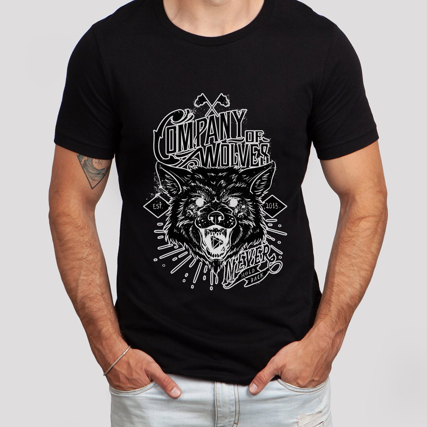 T-shirt Loup, T-shirt Compagnie des Loups, T-shirt avec imprimé loup, Loup hurlant, T-shirt imprimé animal, Cadeau amoureux des loups, T-shirt animaux sauvages