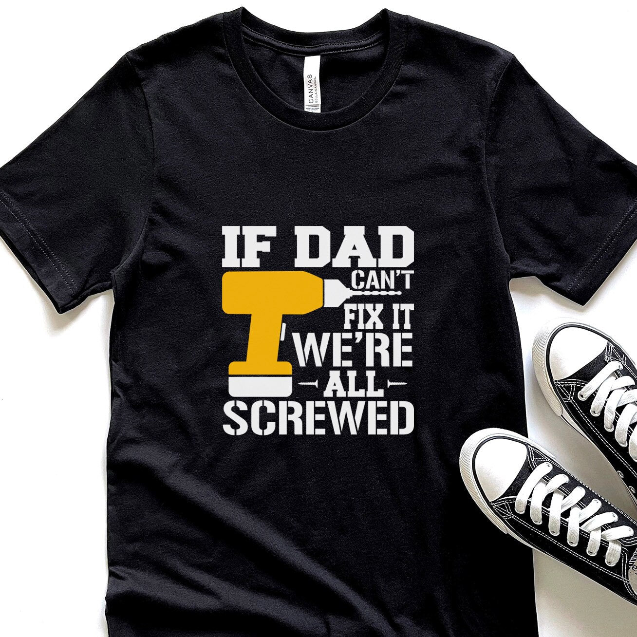 T-shirt drôle, t-shirt cadeau pour papa, t-shirt papa, cadeau pour papa, t-shirt drôle pour la fête des pères pour papa, si papa ne peut pas le réparer, nous sommes tous foutus