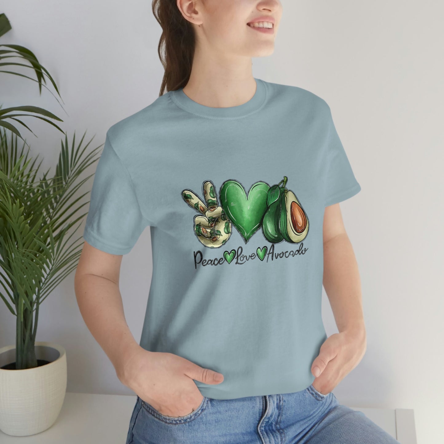 Peace Love Avocado Shirt, Avocado T-Shirt, Avocado Shirt, Funny Avocado Tshirt, Avocado Lover Shirt, Vegan Food Shirt, Gift Shirt for Her