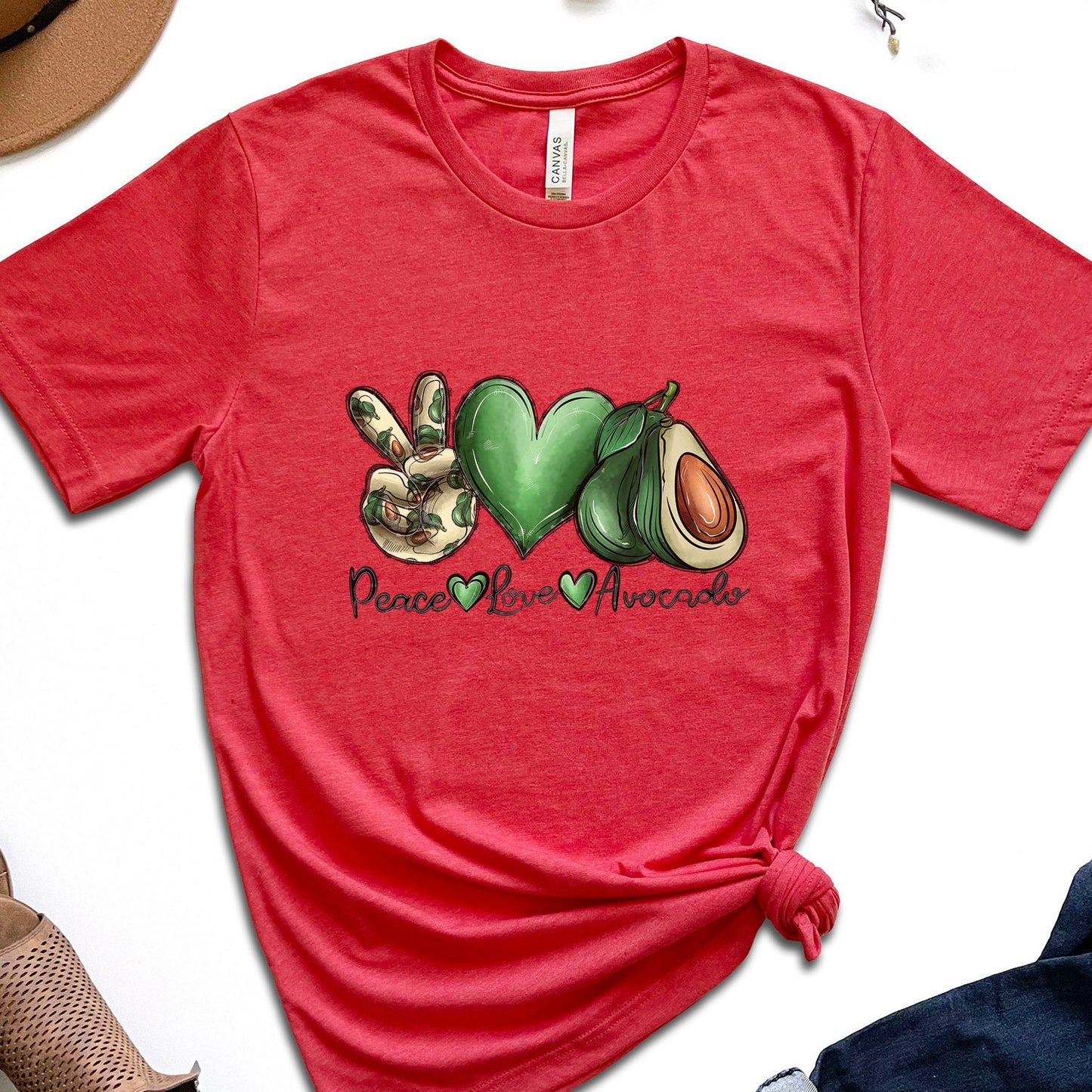 Peace Love Avocado Shirt, Avocado T-Shirt, Avocado Shirt, Funny Avocado Tshirt, Avocado Lover Shirt, Vegan Food Shirt, Gift Shirt for Her