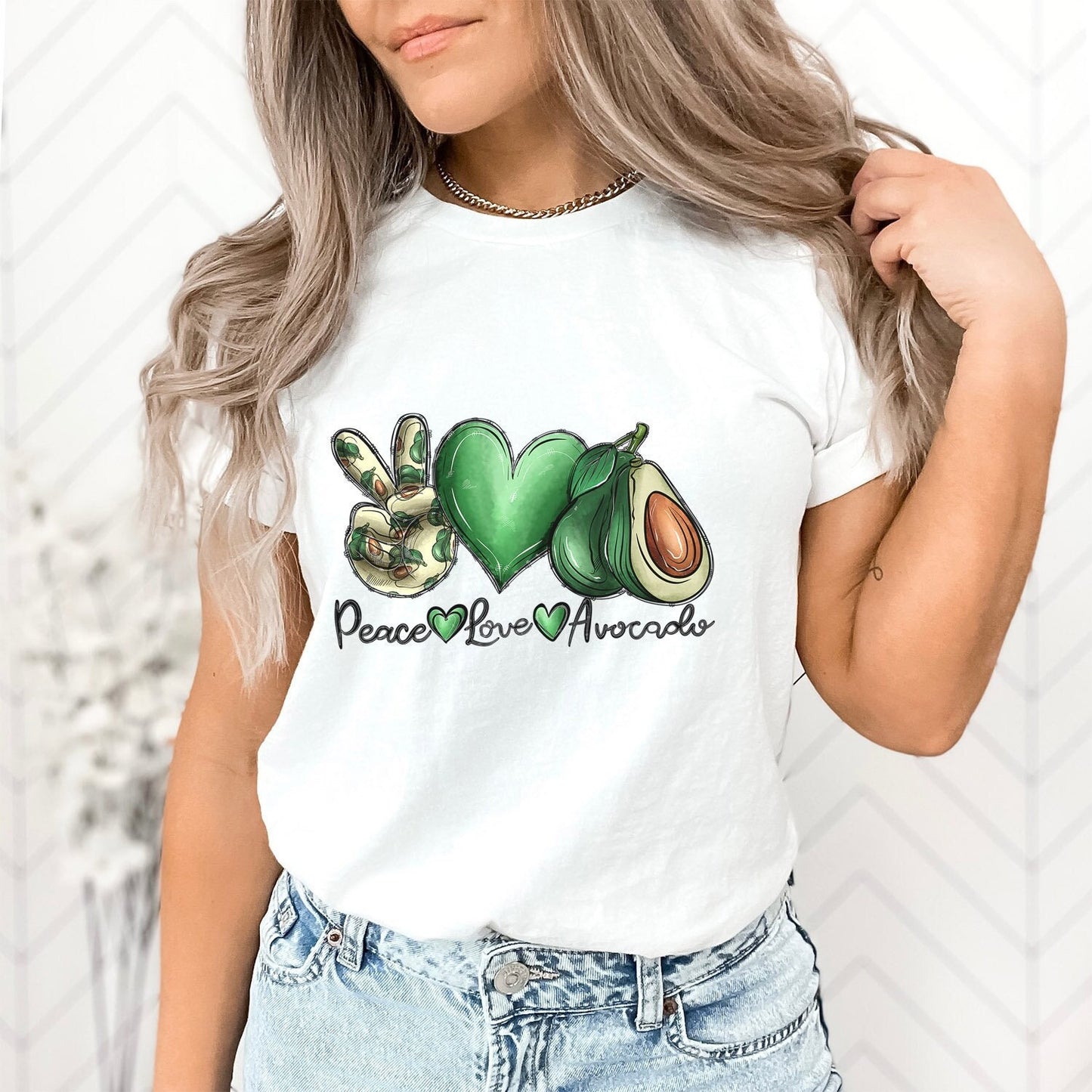 Peace Love Avocado Shirt, Avocado T-Shirt, Avocado Shirt, Funny Avocado Tshirt, Avocado Lover Shirt, Vegan Food Shirt, Gift Shirt for Her