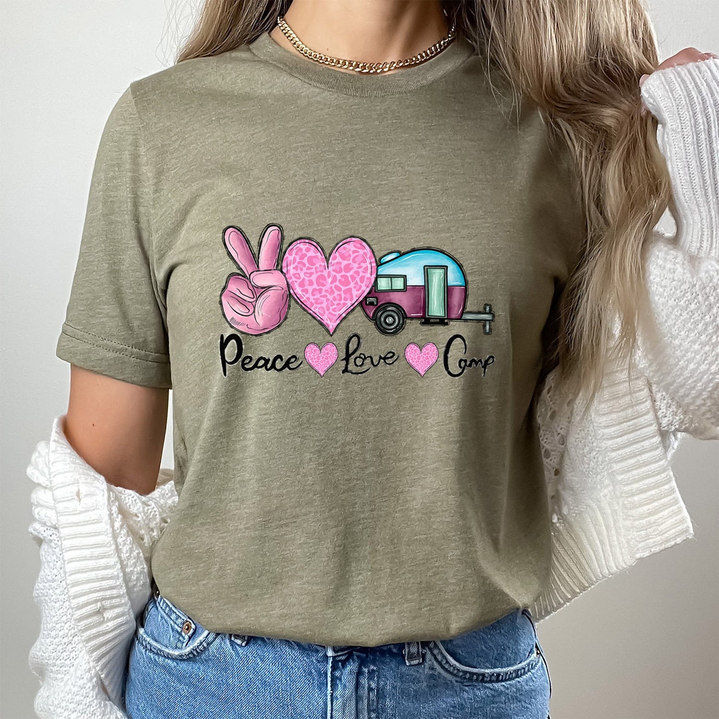 Peace Love Camp Shirt, Camping T-Shirt, Camping Shirt, Funny Travel T-shirt, Camping Lover Shirt, Adventure Shirt, Gift Shirt for Her