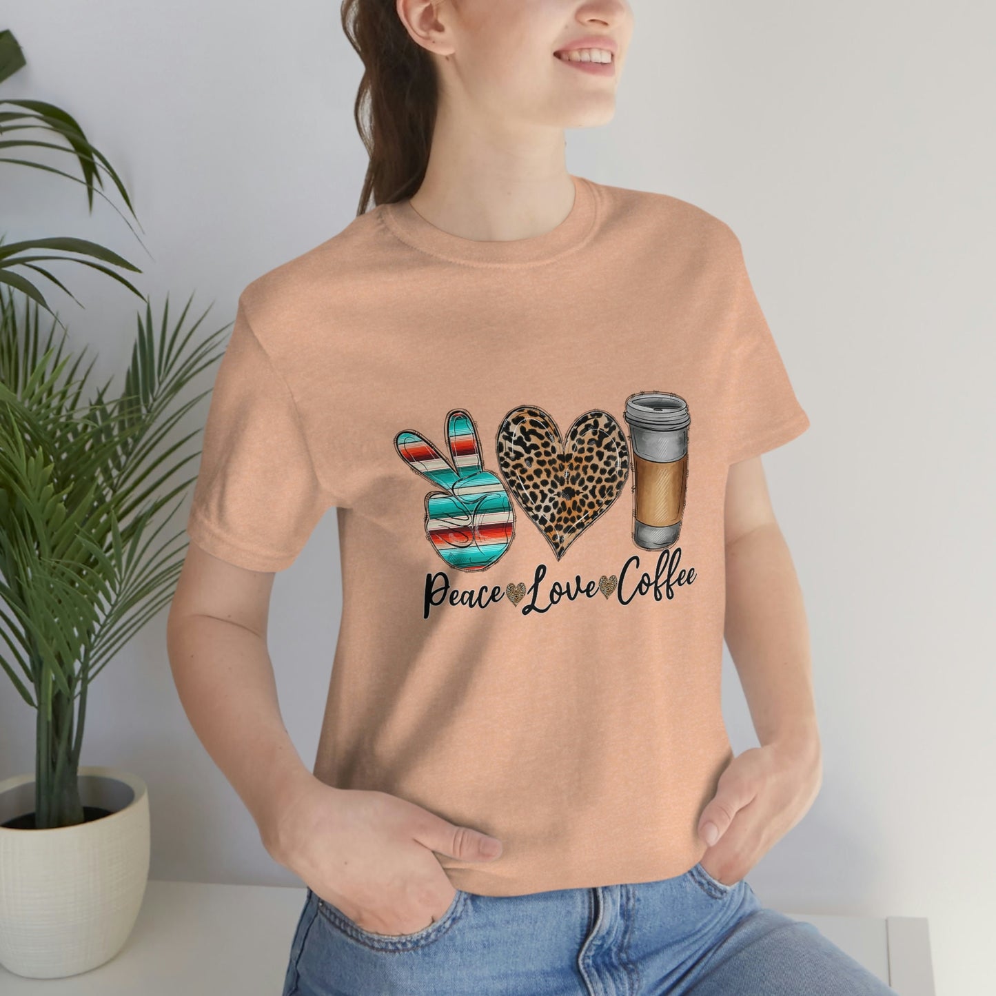 Peace Love Coffee Shirt, Coffee T-Shirt, Coffee Lovers Shirt, Inspirational T-shirt, Gift Shirt for Her, Coffee Gift Shirt