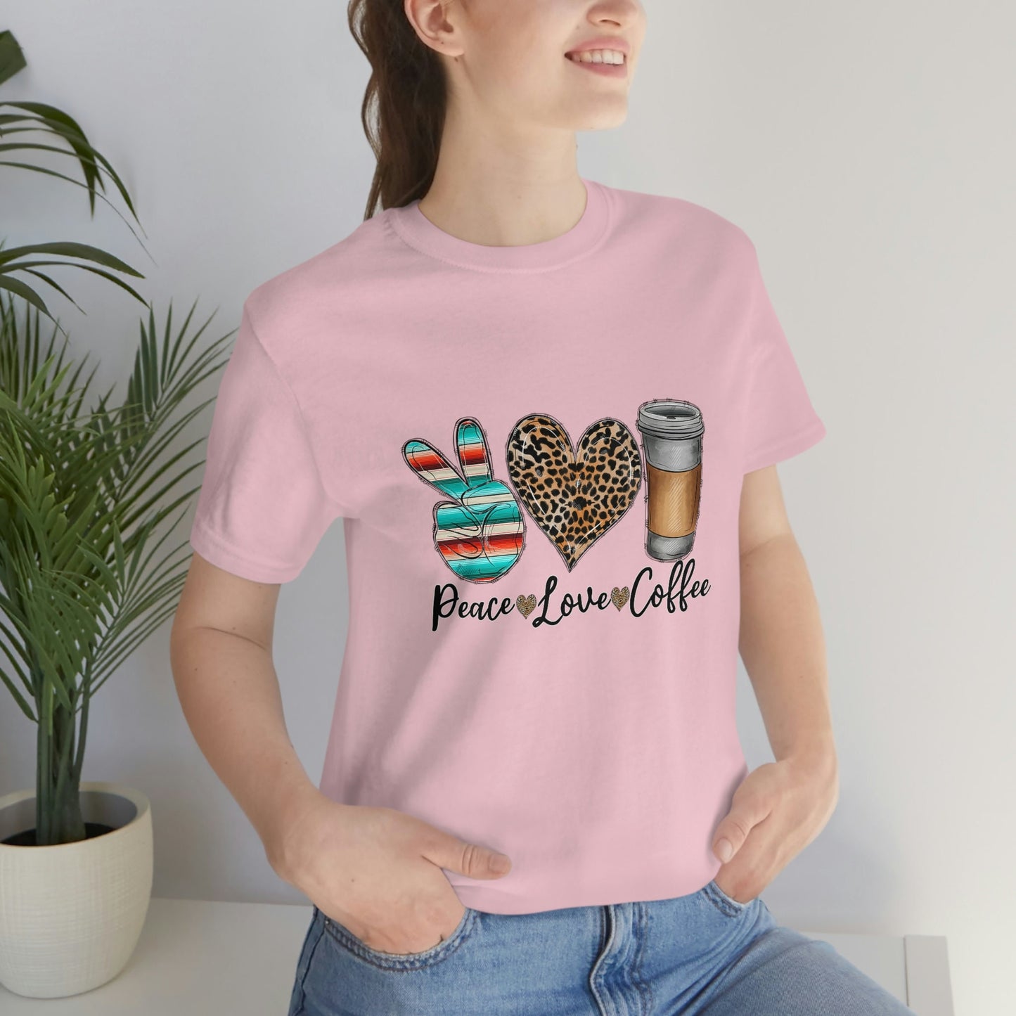 Peace Love Coffee Shirt, Coffee T-Shirt, Coffee Lovers Shirt, Inspirational T-shirt, Gift Shirt for Her, Coffee Gift Shirt