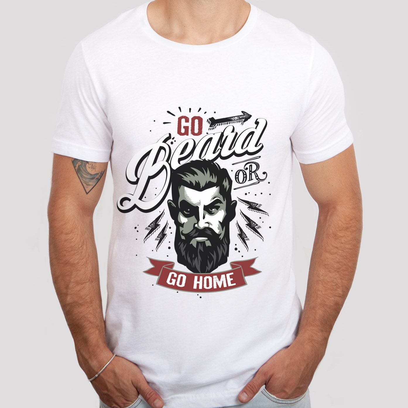 T-shirt Go Beard, T-shirt pour homme avec barbe, T-shirt pour amoureux de la barbe, T-shirt pour homme, T-shirt drôle pour barbe, T-shirt pour amoureux de la barbe, cadeaux pour lui