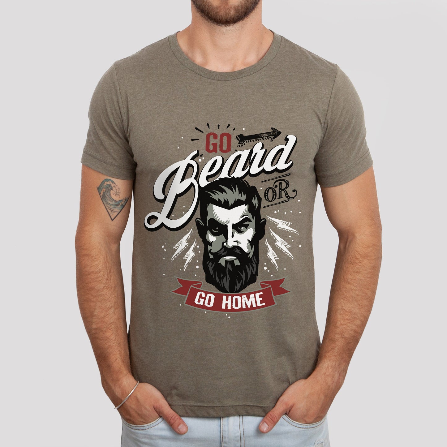 T-shirt Go Beard, T-shirt pour homme avec barbe, T-shirt pour amoureux de la barbe, T-shirt pour homme, T-shirt drôle pour barbe, T-shirt pour amoureux de la barbe, cadeaux pour lui