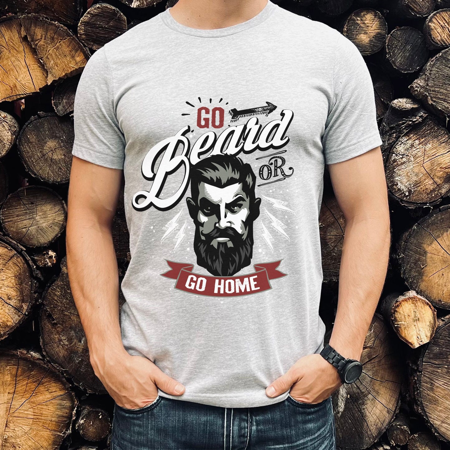 T-shirt Go Beard, T-shirt pour homme avec barbe, T-shirt pour amoureux de la barbe, T-shirt pour homme, T-shirt drôle pour barbe, T-shirt pour amoureux de la barbe, cadeaux pour lui