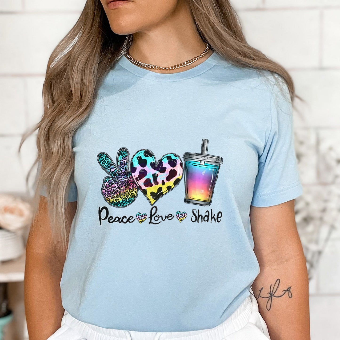 Peace Love Shake Shirt, Shake Lover T-Shirt, Drink Lover Shirt, Gift Shirt for Her, Like Heart Shake