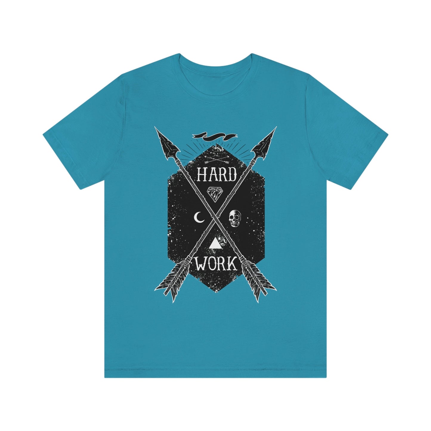 Hard Work T-shirt, Shirt with Arrows, Skull T-shirt, Mystery and Horror Shirt, Fantasy T-shirt, Celestial Moon Shirt, Cosmic Horror