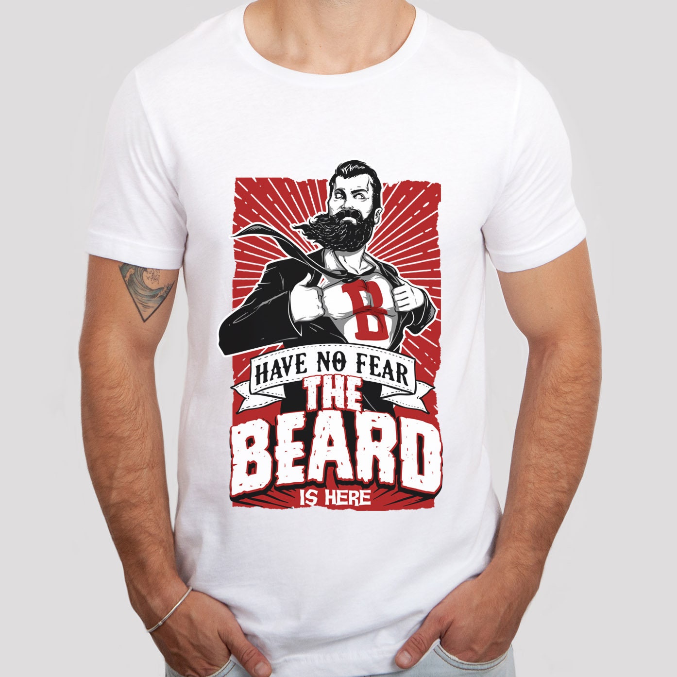 T-shirt « N'ayez pas peur, la barbe est là », t-shirt pour homme avec barbe, t-shirt pour amoureux de la barbe, t-shirt pour homme, t-shirts drôles avec barbe, t-shirt pour amoureux de la barbe