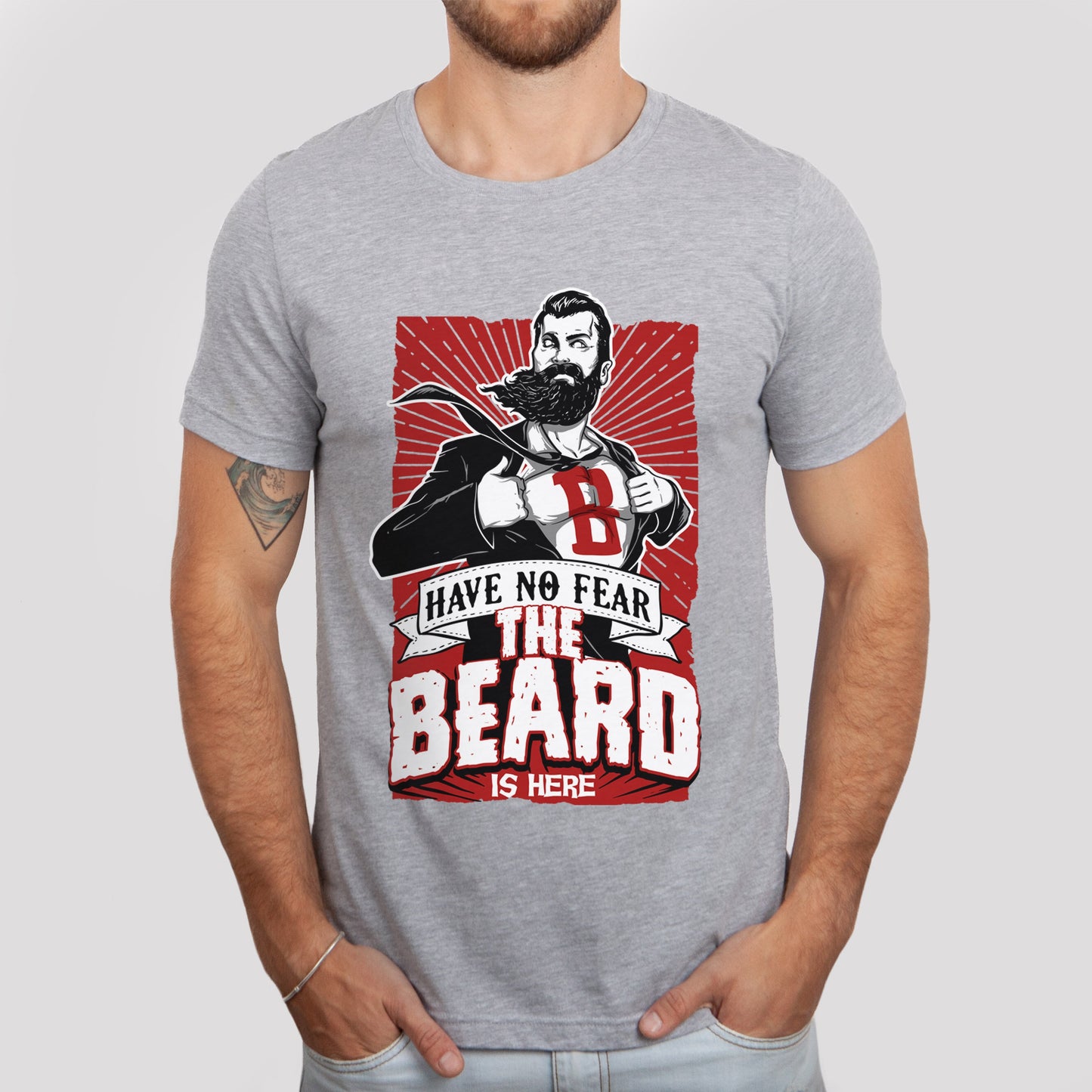 T-shirt « N'ayez pas peur, la barbe est là », t-shirt pour homme avec barbe, t-shirt pour amoureux de la barbe, t-shirt pour homme, t-shirts drôles avec barbe, t-shirt pour amoureux de la barbe