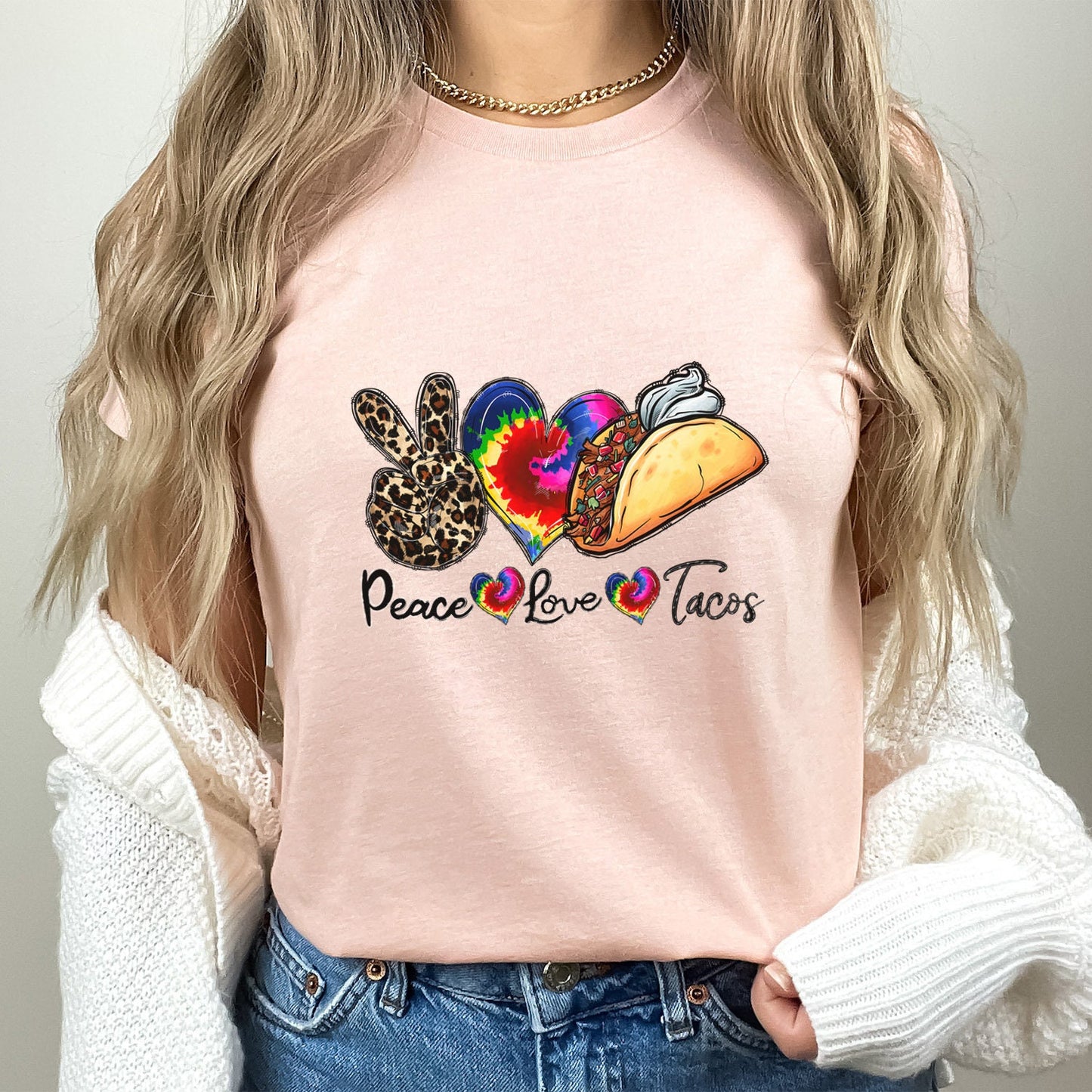 Peace Love Tacos Shirt, Tacos Lover T-Shirt, Food Lover Shirt, Gift Shirt for Her, Mexican Food Shirt, Inspirational T-shirt