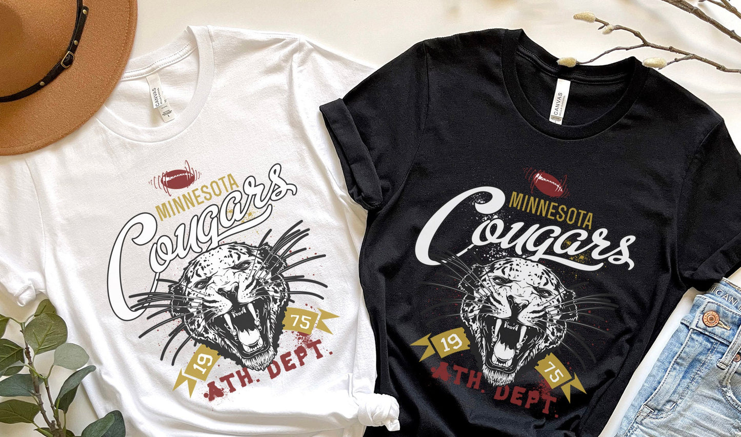 Minnesota Cougars T-shirt, Cougars Shirt, Tiger Shirt, Cat T-shirt, Baseball Shirt, Basketball Sport Shirt, T-shirt for Men, Cat Shirt