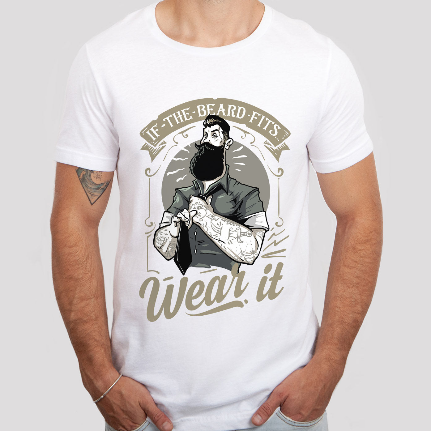 T-shirt « Si la barbe te va », « Portez-la », « T-shirt pour homme ...