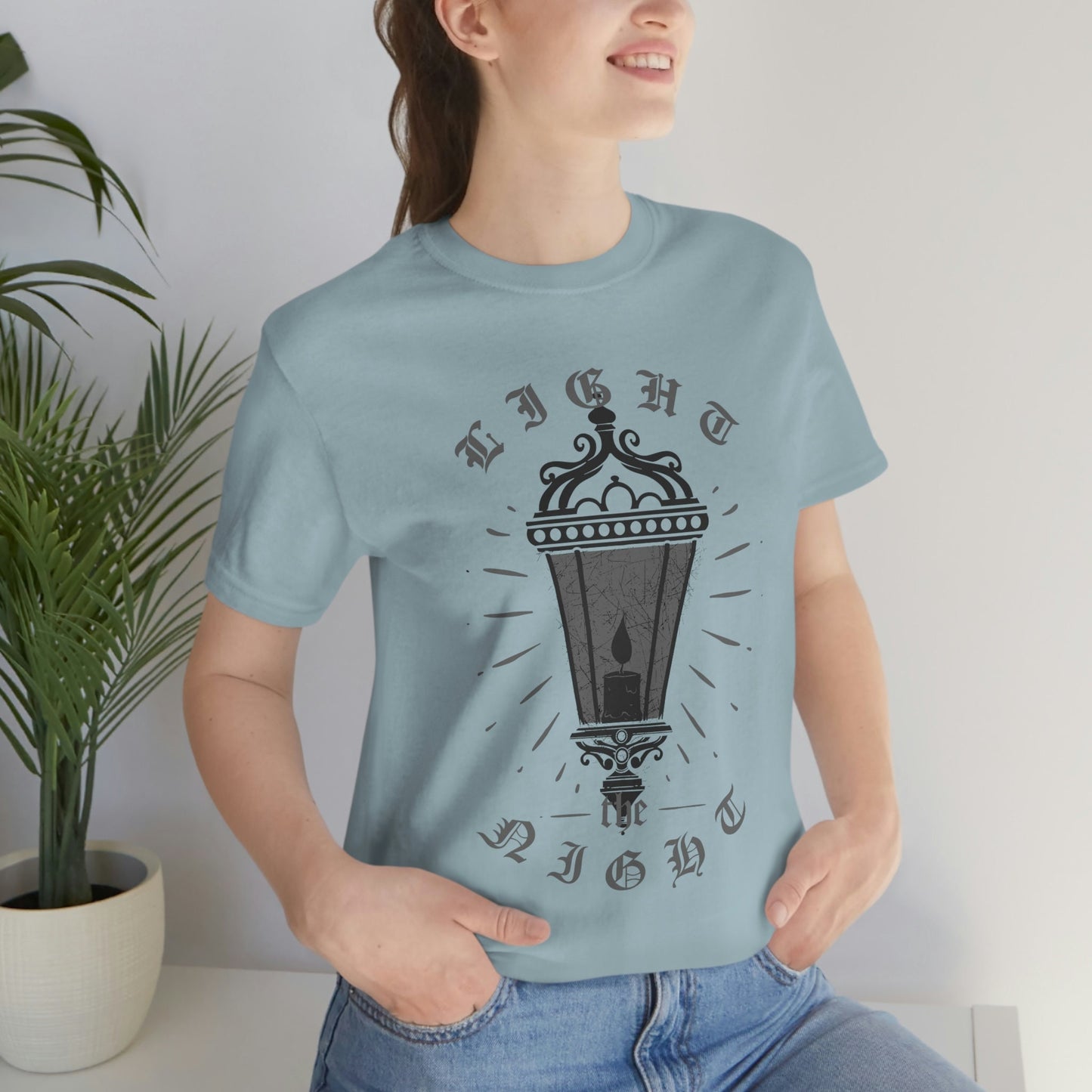 Light the Night T-Shirt, Lantern T-shirt, Adventure T-shirt, Gothic Letters Shirt, Nature T-shirt, Outdoor T-Shirt, Travel Shirt