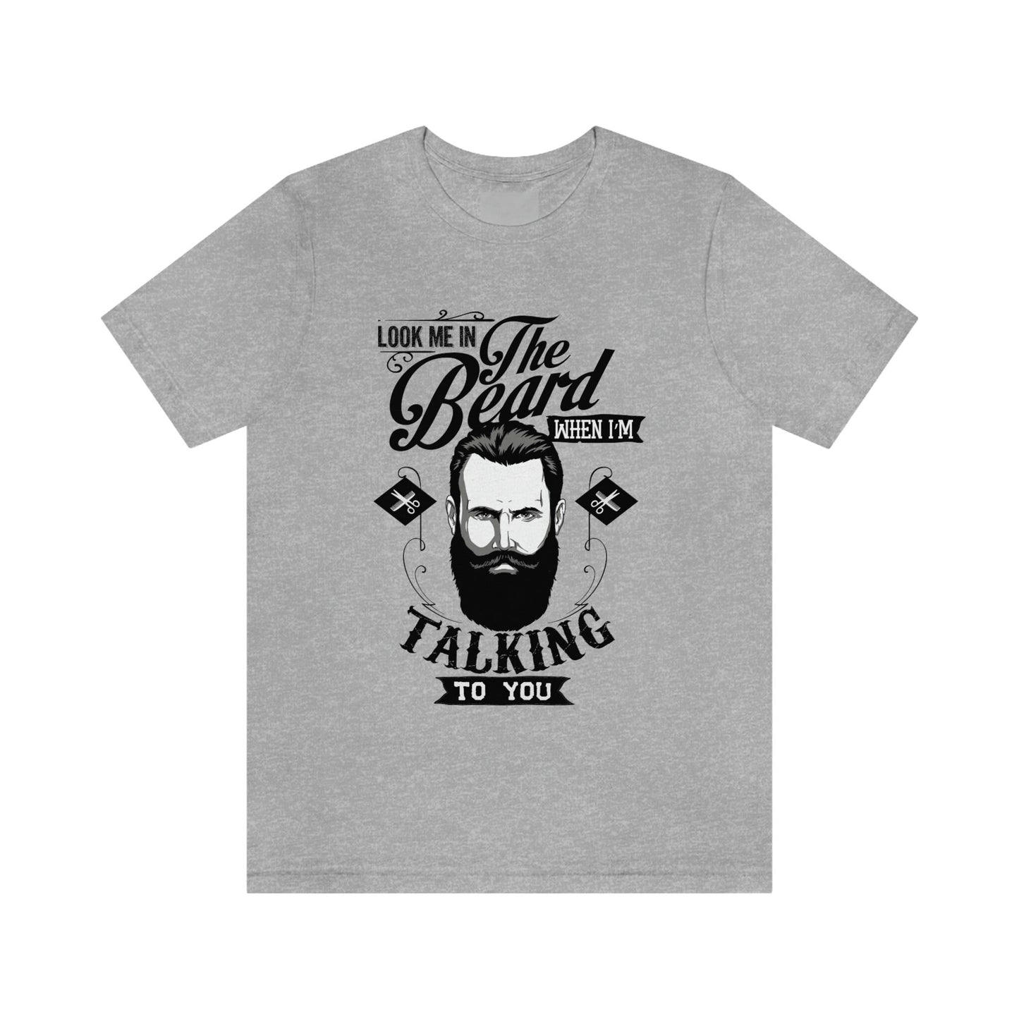 T-shirt « Regarde-moi dans la barbe », chemise à barbe pour hommes, chemise d'amour de la barbe, t-shirt pour hommes, chemises à barbe amusantes, chemise cadeau pour un amoureux de la barbe