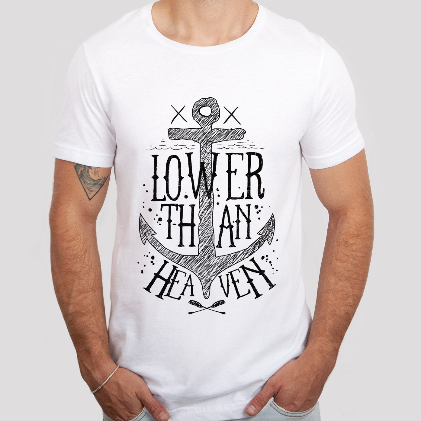 Lower than Heaven T-Shirt, Nautical T-shirt, Sailing T-shirt, Sailor T-shirt, Anchor T-Shirt, Travel Shirt, Gifts for Travelers