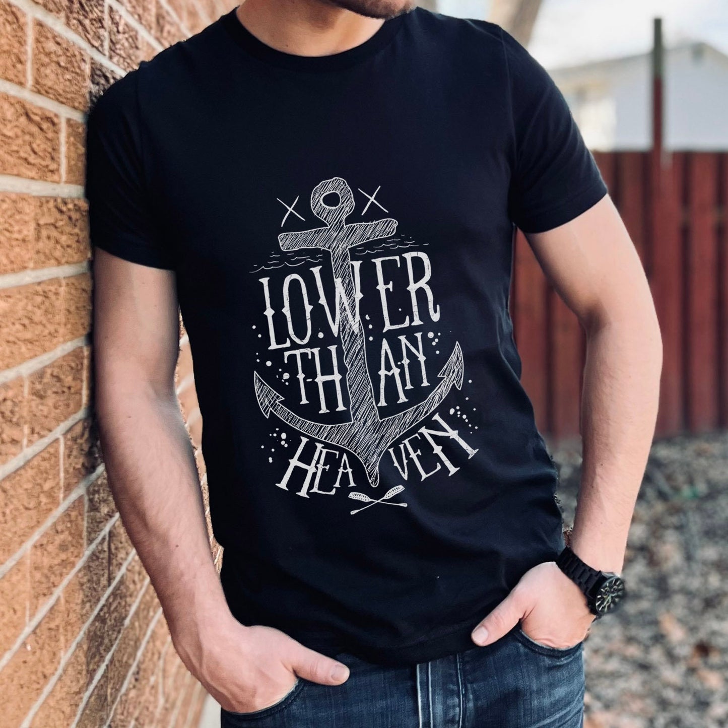 Lower than Heaven T-Shirt, Nautical T-shirt, Sailing T-shirt, Sailor T-shirt, Anchor T-Shirt, Travel Shirt, Gifts for Travelers