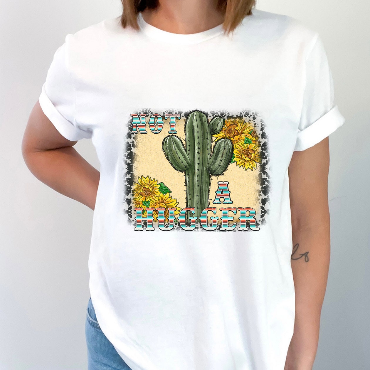 T-shirt Pas un câlin, T-shirt drôle de cactus, T-shirt Hugger, Cadeau pour lui, Cadeau pour elle, T-shirt sarcastique, T-shirt Cactus, Cadeau sarcastique occidental