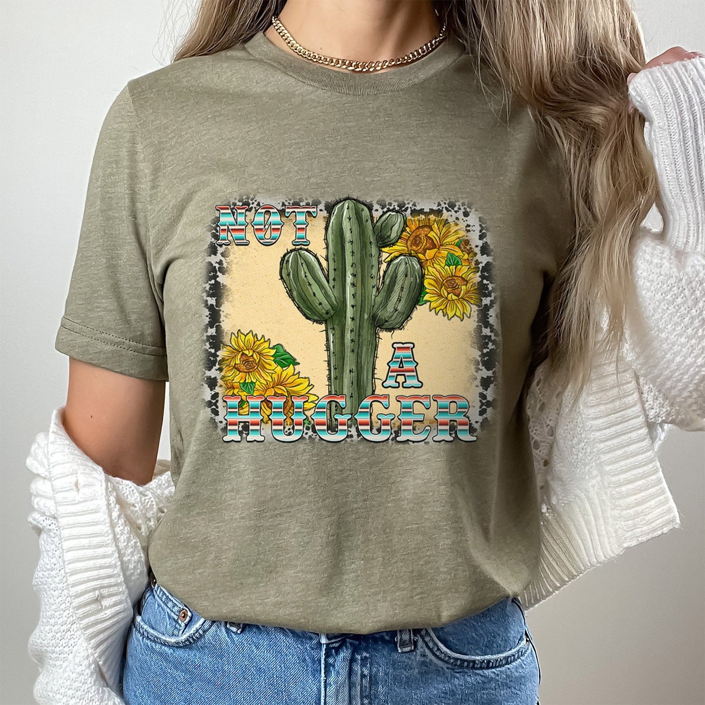 T-shirt Pas un câlin, T-shirt drôle de cactus, T-shirt Hugger, Cadeau pour lui, Cadeau pour elle, T-shirt sarcastique, T-shirt Cactus, Cadeau sarcastique occidental