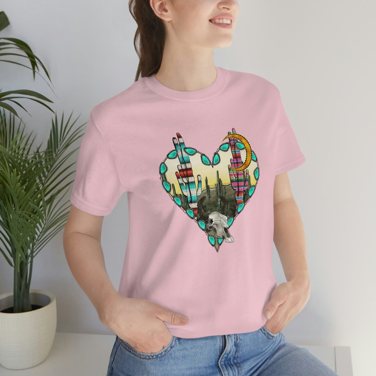 T-shirt Love Desert, chemise coeur, chemise western, chemise sudiste, chemise cowgirl, chemise cowboy, chemise country, chemise rodéo, style texan