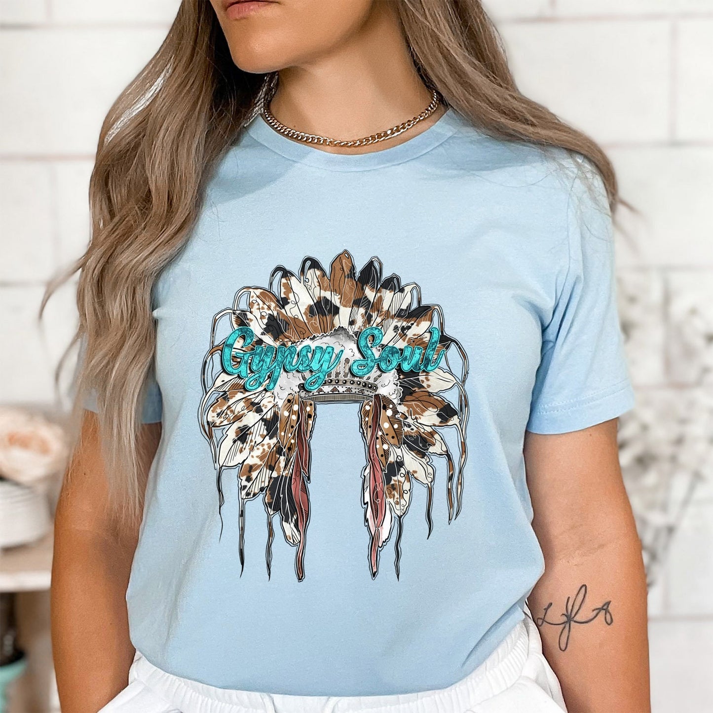 Gypsy Soul T-Shirt, Indian Hat Shirt, Indian Feathers Western Shirt, Southern Shirt, Cowgirl Shirt, Cowboy Shirt, Country Shirt, Gift Shirt