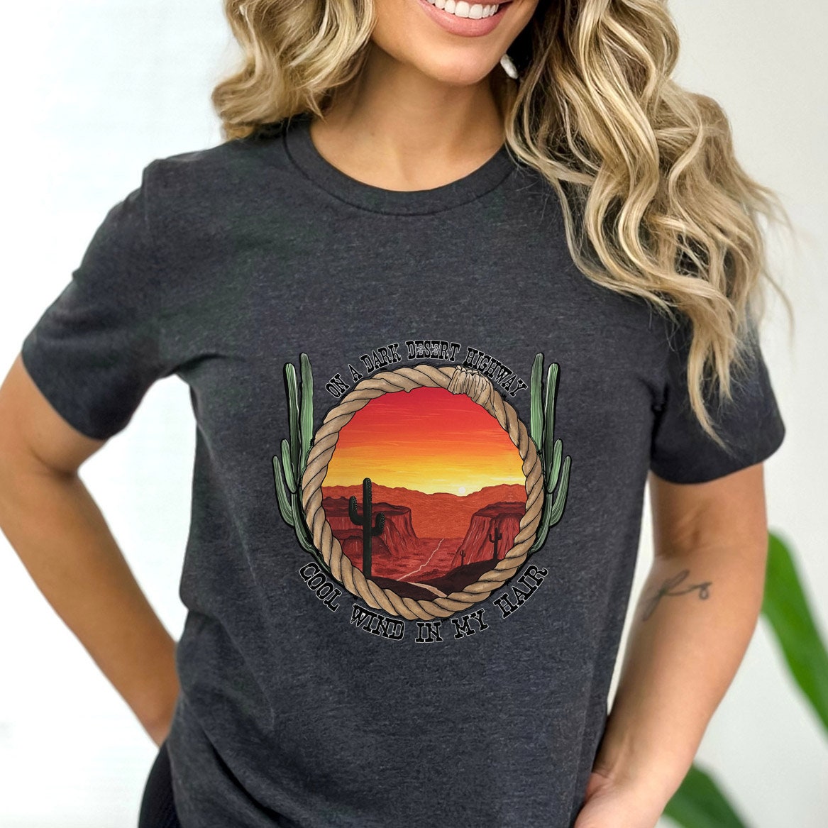 Desert Highway T-Shirt, Western Shirt, Nature Southern Shirt, Cowgirl Shirt, Retro Shirt, Cowboy Shirt, Country Shirt