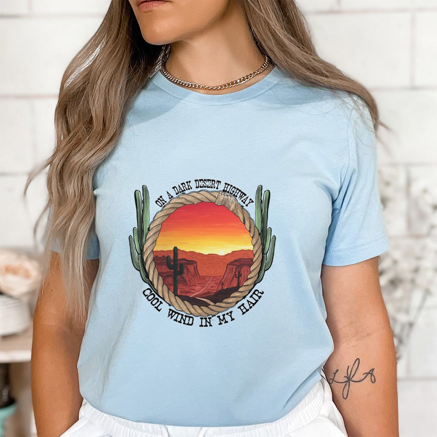 Desert Highway T-Shirt, Western Shirt, Nature Southern Shirt, Cowgirl Shirt, Retro Shirt, Cowboy Shirt, Country Shirt