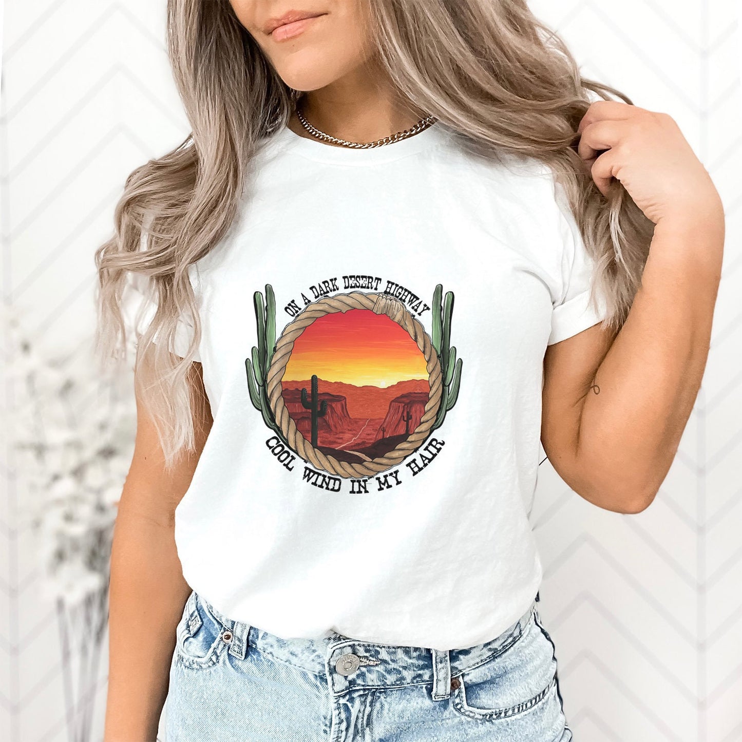 Desert Highway T-Shirt, Western Shirt, Nature Southern Shirt, Cowgirl Shirt, Retro Shirt, Cowboy Shirt, Country Shirt