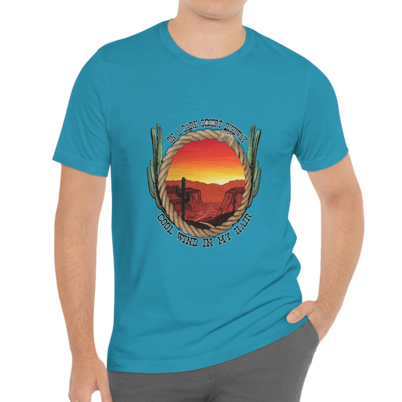 Desert Highway T-Shirt, Western Shirt, Nature Southern Shirt, Cowgirl Shirt, Retro Shirt, Cowboy Shirt, Country Shirt