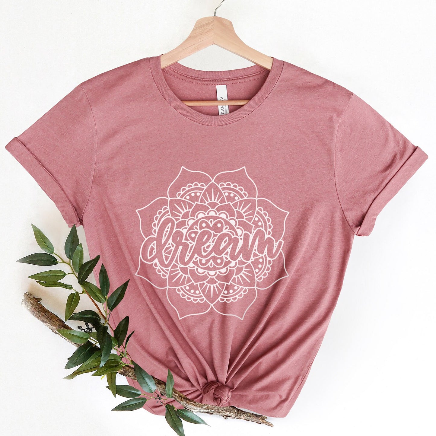 Dream Mandala T-shirt, Boho T-Shirt, Mandala Shirt, Bohemian Shirt, Gift T-shirt, Gift for Mom, Gift for Her, Floral Shirt