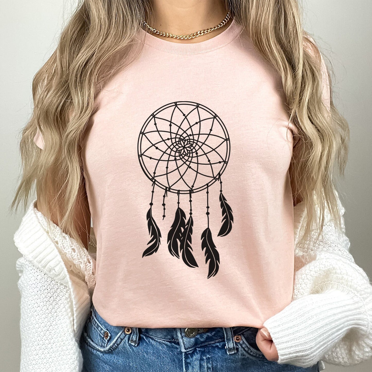 Dream Catcher T-shirt, Boho Shirt, Tribal T-shirt, Indian Feathers T-shirt, Feathers Shirt, Mystical Gift T-shirt, Gift T-shirt for Her