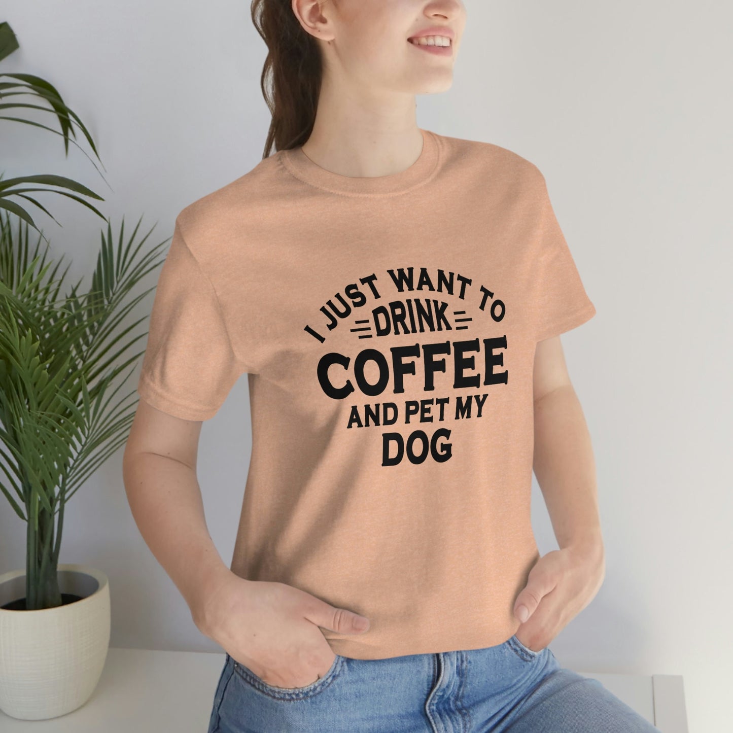 Drink Coffee and Pet My Dog T-Shirt, Dog Owner T Shirt, Shirt with Saying, Funny Dog Quote Shirt, Dog Saying Shirt, Pet Lovers Gift Shirt