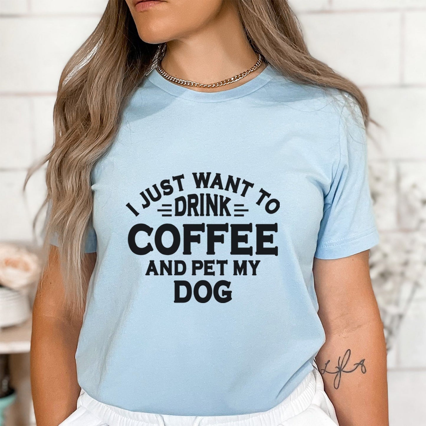 Drink Coffee and Pet My Dog T-Shirt, Dog Owner T Shirt, Shirt with Saying, Funny Dog Quote Shirt, Dog Saying Shirt, Pet Lovers Gift Shirt