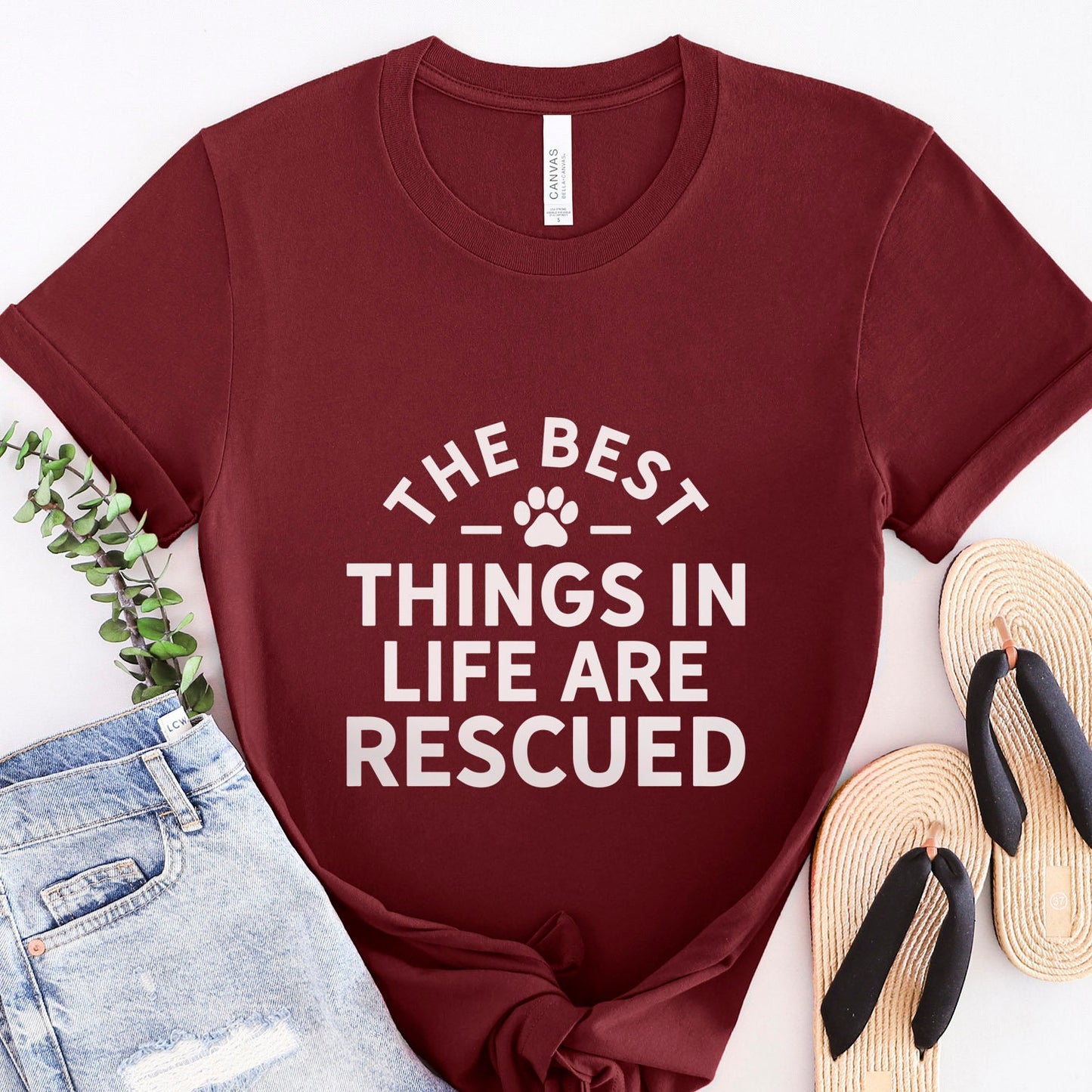 Pet Lovers T-Shirt, Dog Saying Shirt, Funny Dog Quote Shirt, Dog Owner T Shirt, The Best Things in Life are Rescued T-shirt