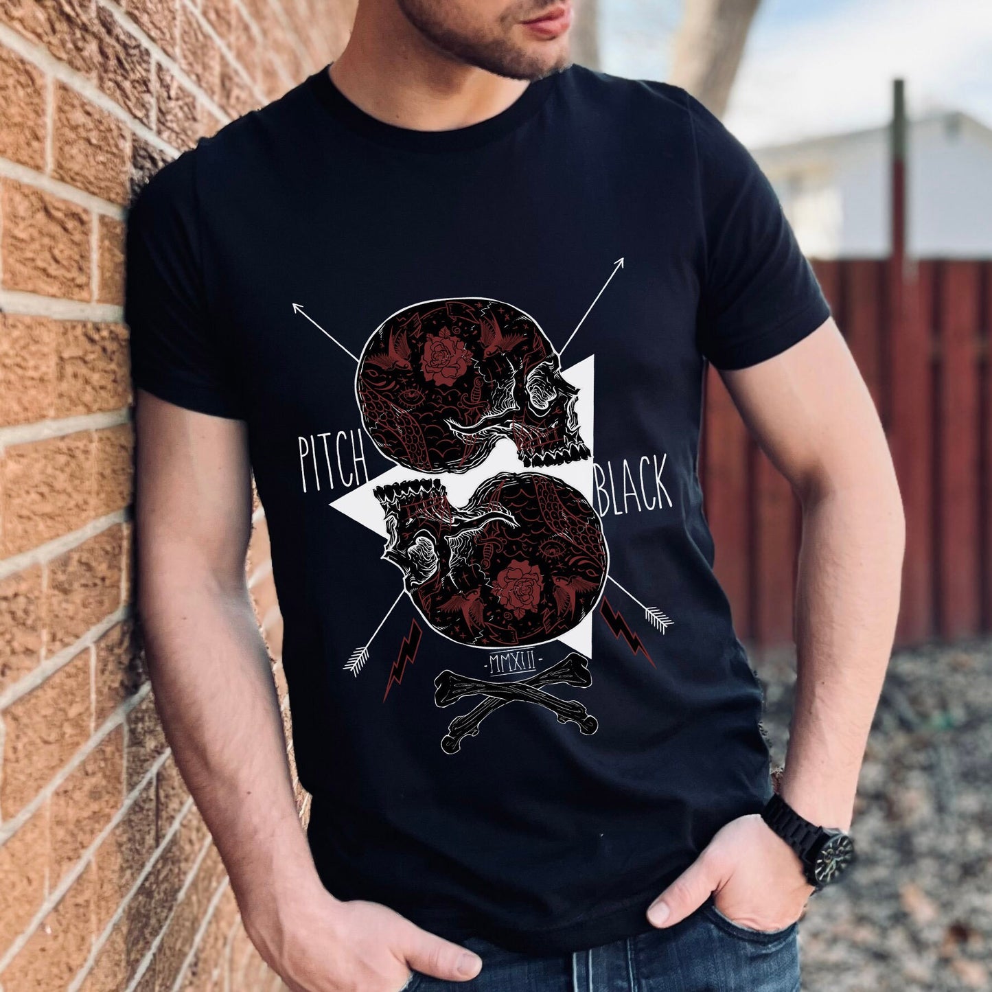 T-shirt crâne, T-shirt flèches, T-shirt crâne en sucre, T-shirt horreur, T-shirt cadeau mystique, T-shirt gothique, vêtements de sorcière, chemise effrayante