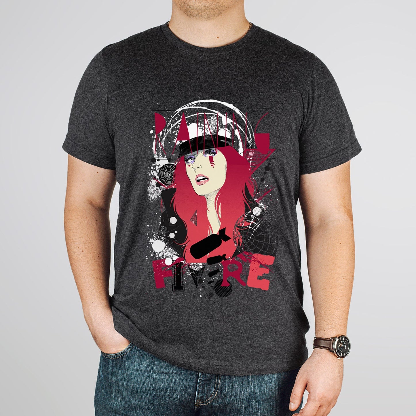 Raining Fire Shirt, Pop Style T-shirt, Woman FaceT-shirt, Gift T-shirt for Her, Policewoman T-Shirt