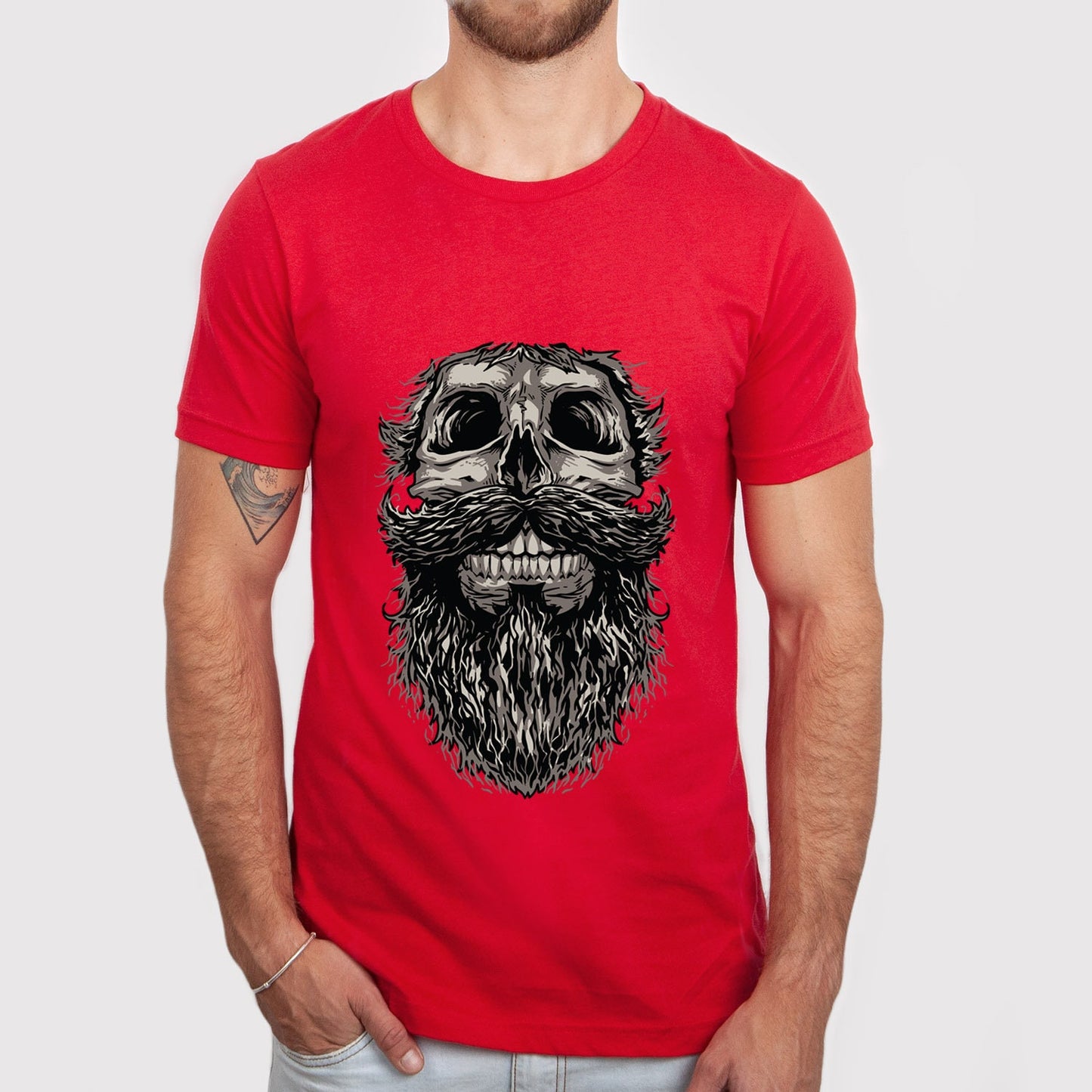 Skull and Beard T-shirt, Skull T-shirt, Skeleton Face Shirt, Beard LoversT-Shirt, Skull with Beard Shirt,  Hair T-Shirt, Gifts For Him