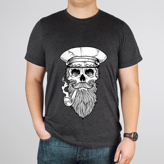 Sailor T-shirt, Skull T-shirt, Skeleton Face Shirt, Sailing T-Shirt, Skull with Beard Shirt, Sailor Skull Shirt, Beard Shirt